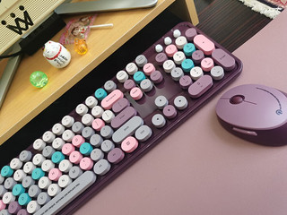 紫色混彩无线键盘