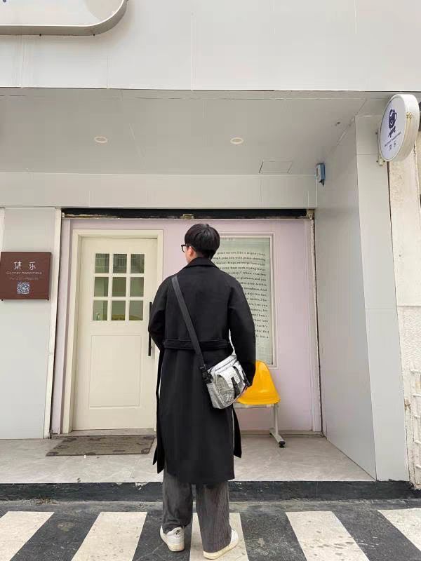 ​风衣男中长款韩版潮流毛呢大衣男士春秋款