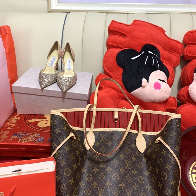 lv neverfull77玫红色77中号_什么值得买