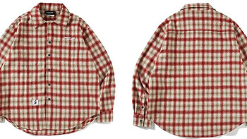 BULLSHITLAB（BSL）SS22羊毛日系休闲格纹宽松廓形格子长袖衬衫