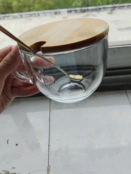 茶色燕麦早餐杯 咖啡杯 带盖带勺