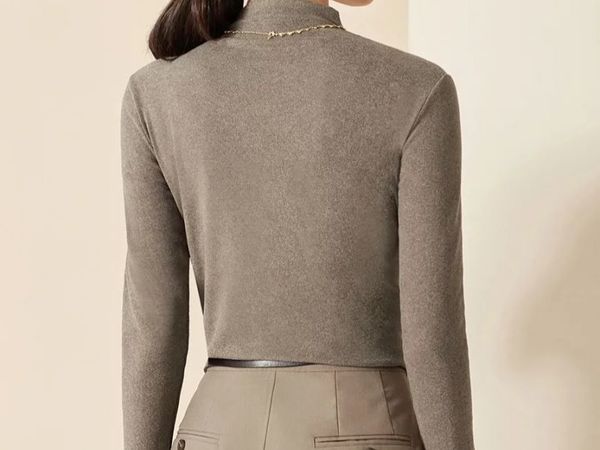 雅黛俪 【磨毛打底衫】简约保暖高弹打底衫