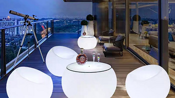 发光吧台桌茶几阳台小桌椅户外活动庭院网红创意充电一桌两椅家具