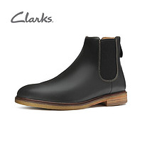 Clarks其乐男鞋经典款ClarkdaleGobi男靴英伦短筒耐磨切尔西靴男休闲皮靴黑色(261362547)41