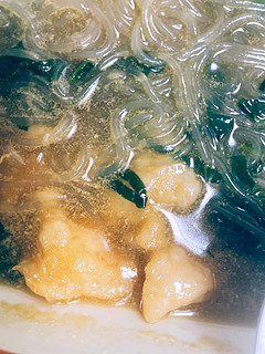 虾滑粉丝菠菜汤～