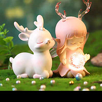卡通小鹿与女孩装饰摆件小夜灯玩具可爱卧室装饰品少女心生日礼物