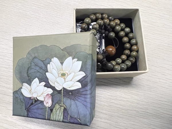  原创老料绿檀木佛珠手串女森系学生檀香百