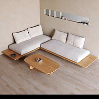 日式两用沙发床客厅小户型公寓多功能实木布艺榻榻米单人双人沙发