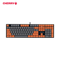 樱桃（CHERRY）KC200办公机械键盘有线键盘G80-3950游戏键盘108键全键无冲PBT双色键帽橙灰拼色茶轴