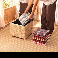 实木草编收纳凳可坐人放东西的试换鞋沙发凳子卧室储物箱家用椅子