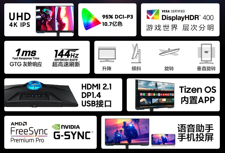 三星推出玄龙骑士 G7 显示器：4K IPS、HDMI 2.1、带网络电视功能