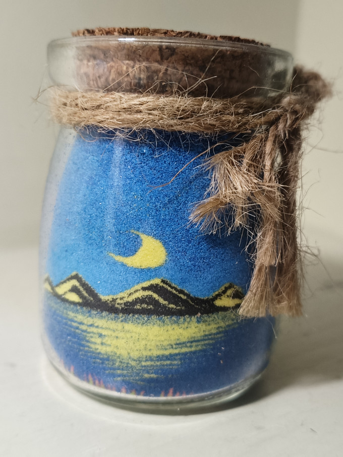 超有质感的油画风沙画瓶