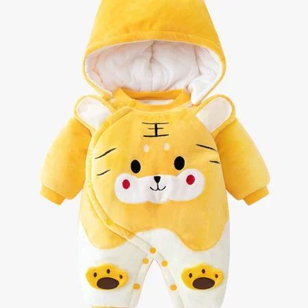 爬爬服冬季装连体衣宝宝加厚哈衣棉衣
