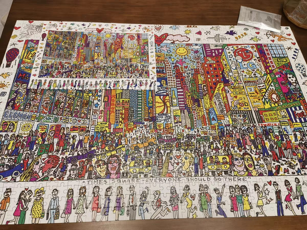 博主同款高难度time square 1000片拼图