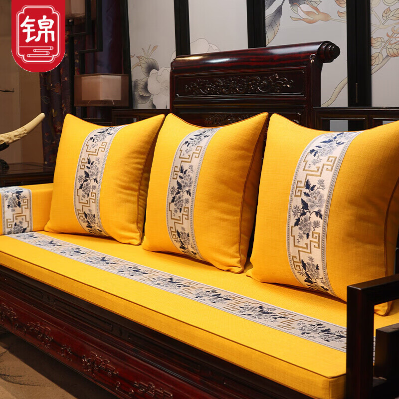中国风，更有魅力，适合中式沙发的棉麻坐垫