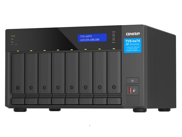 QNAP威联通 发布 TVS-h874 系列高端 NAS，桌面级配置，双M.2+双2.5G
