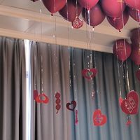 婚庆必备的酒红色双层气球