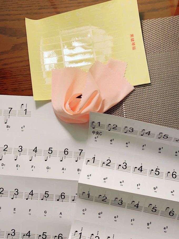 透明88键钢琴贴纸五线谱简谱音符贴纸