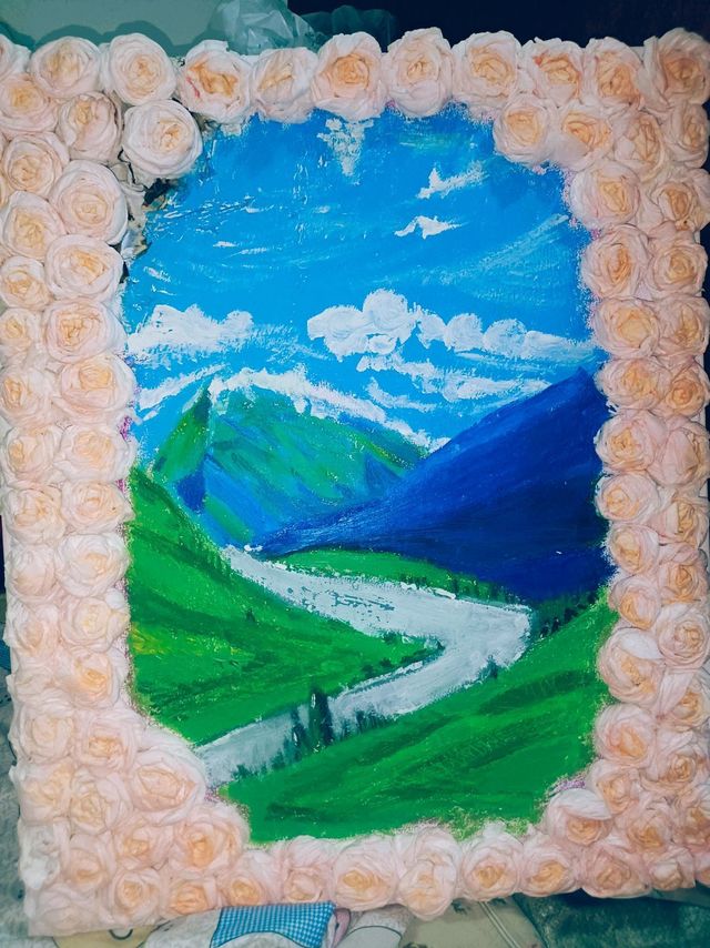 突发奇想🎉做了一副自己原创的手工法式画