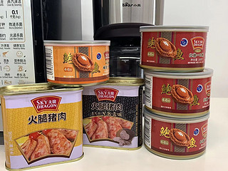 天龙 SKY DRAGON香港特产午餐肉鲍鱼罐头