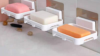 肥皂盒吸盘壁挂香皂盒沥水卫生间香皂架免打孔浴室厨房收纳置物架