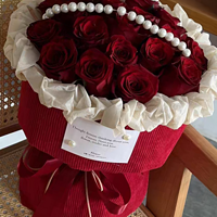 红玫瑰花束，情人节该有的仪式感