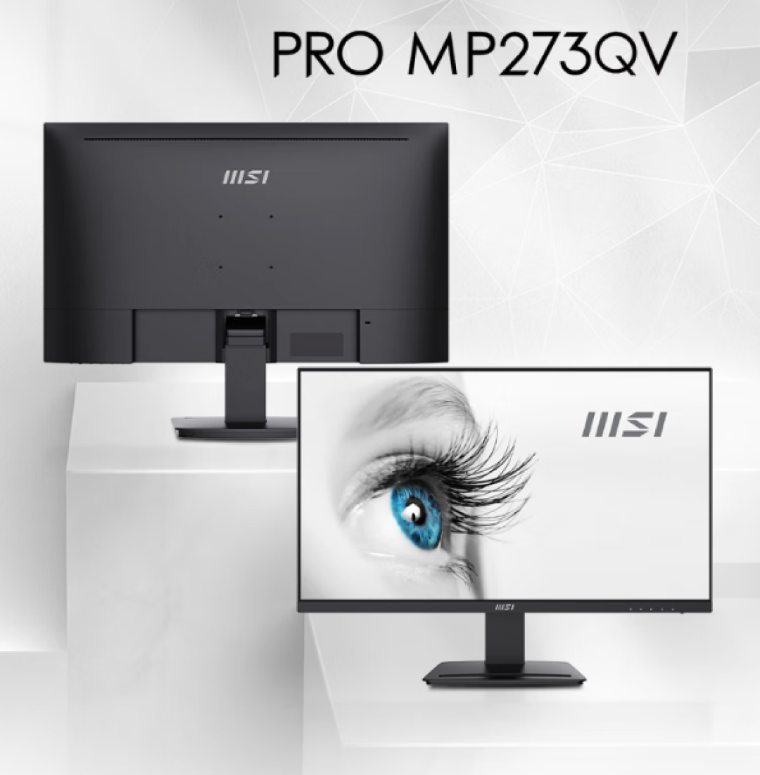微星推出 MP273QV 显示器:2K 75Hz屏、内置音箱,6年上门服务+6年保修