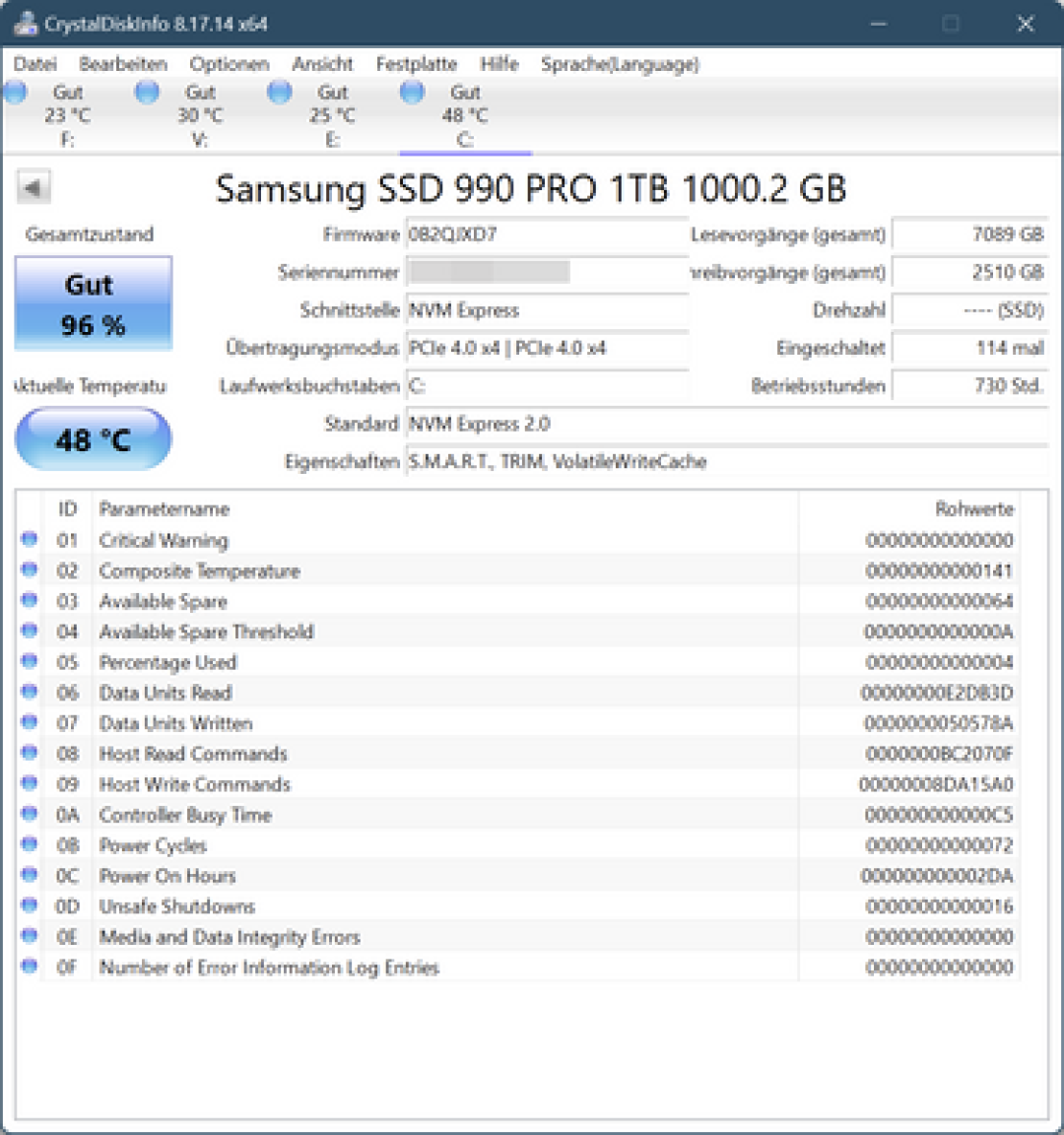 三星 990 Pro 固件更新,针对健康值问题