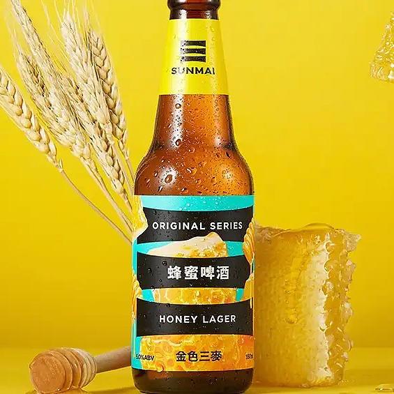 金色三麦蜂蜜啤酒，甘甜蜜香好喝停不下来