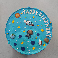 一款蓝色系宇航员蛋糕分享！