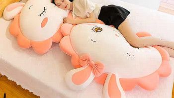 床头大靠垫软包白色兔子抱枕女生睡觉靠背超软1.2米ins风枕头卧室