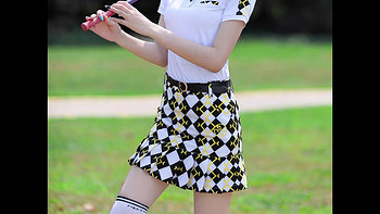 春夏新品MG高尔夫球女装服装女韩国短袖套装上衣高端显瘦印花短裙