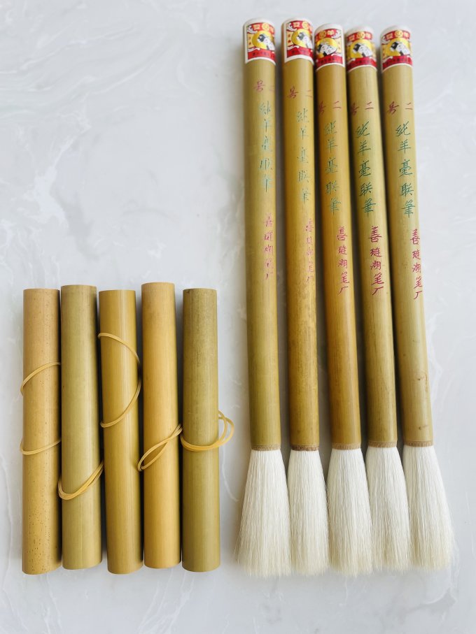 双羊牌美术用品怎么样 上世纪80年代善琏湖笔双羊牌 纯羊毫联笔_什么