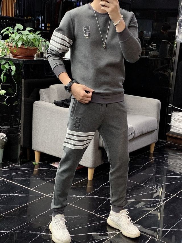 卫衣套装秋季男士2023春装新款圆领运动服休