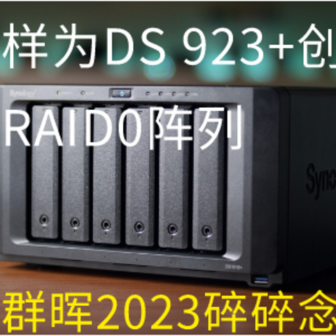 我的群晖2023碎碎念（一）怎样为DS 923+创建RAID0阵列