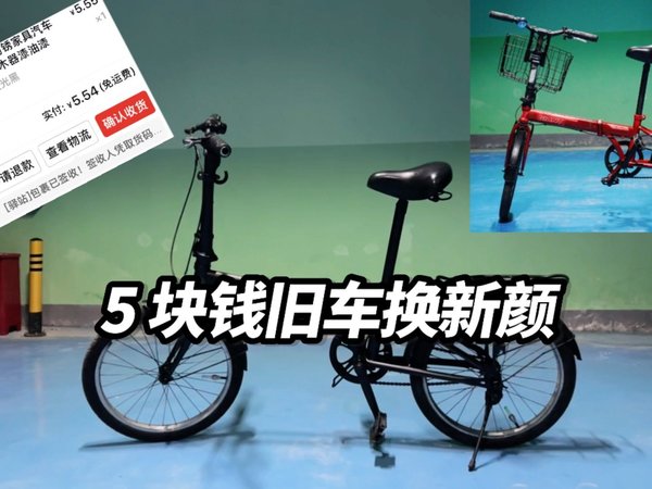 80 块海鲜市场淘的捷安特折叠车，五块改色