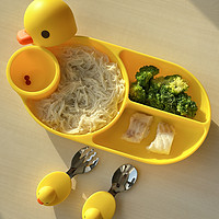 宝宝自主进食，试试小黄鸭餐盘！