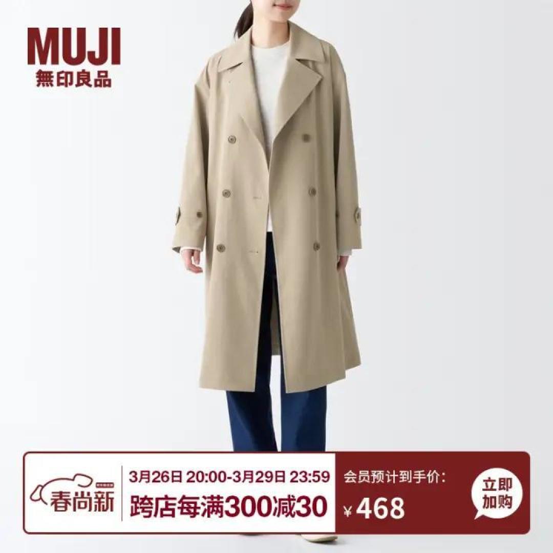 又到了穿风衣的季节了,MUJI不沾水风衣