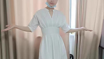 茶歇法式气质绝美白色衬衫连衣裙春季2023新款女装御姐长裙子夏季
