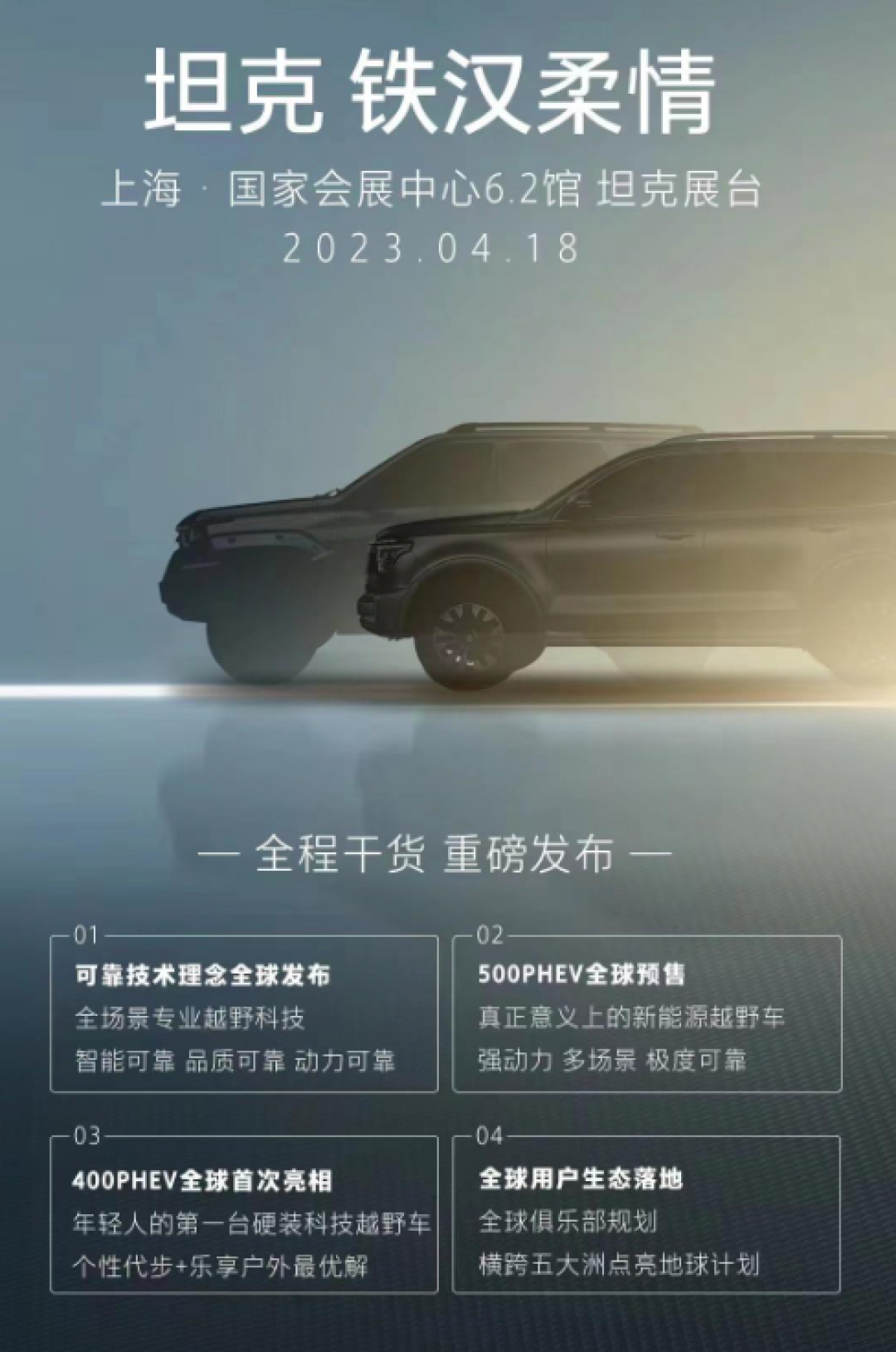 2023上海车展,坦克品牌展出车型阵容公布