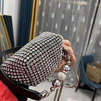 香港代购包包女2023新款水钻包满钻钻石包珍珠手提链条小包腋下包