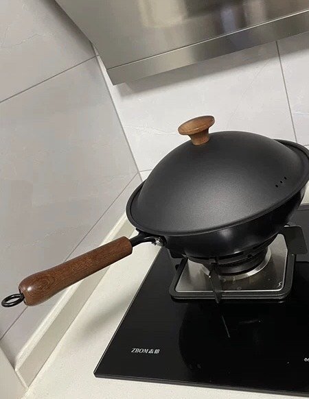 树可小黑鲸不锈熟铁锅超好用，真的不粘啊！