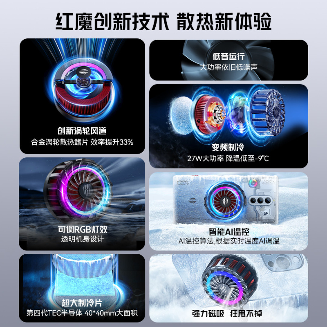 红魔磁吸散热器4pro 开箱，降温效果很明显啊