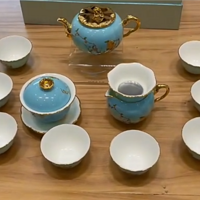 中国陶瓷文化的传承与发扬 auratic国瓷永丰源西湖蓝8头陶瓷茶壶杯茶具套装