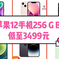 苹果12手机256GB，低至3499元