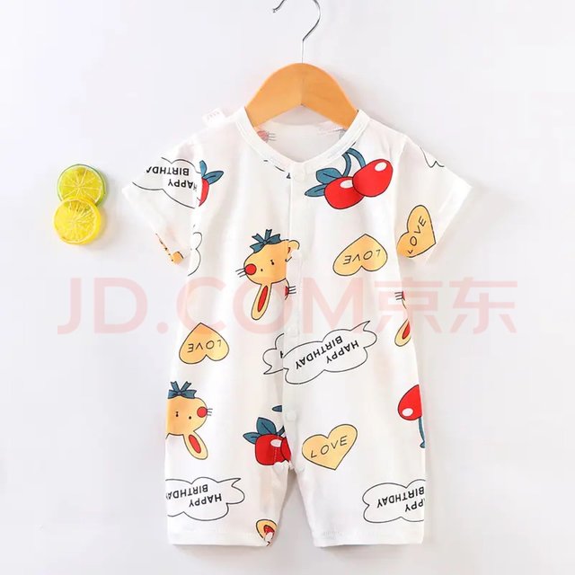 瑄妮薇 婴儿连体衣新生儿爬服短袖薄款哈衣