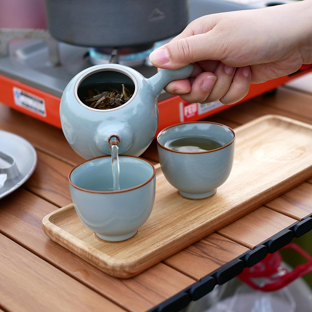 容山堂天青汝窑茶具套装：天青色等烟雨的不只有青花瓷，还有TA