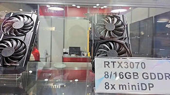 厂商展示 RTX 3070 16GB 显卡：8 个 miniDP 接口，最多 12 屏输出