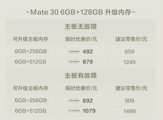 华为Mate30存储空间继续升级，128G秒变512