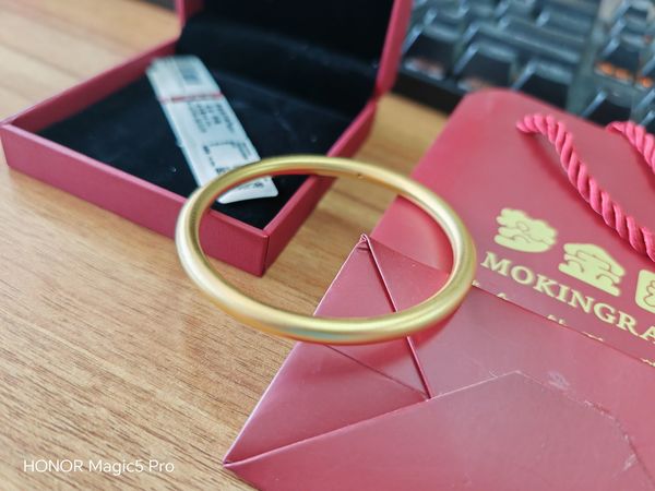 梦金园硬金古法素圈手环放心大胆手机上下单